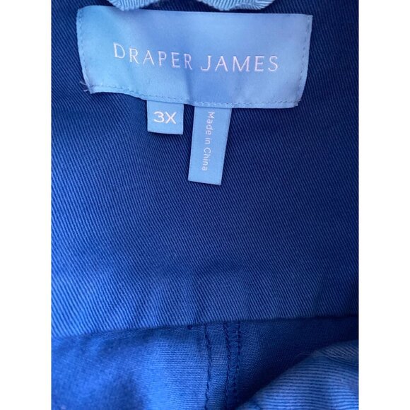 Draper James Women's Belted Utility Jacket 3X Blue Cotton Blend Gold Buttons - Picture 10 of 14